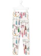 Mini Rodini - Tassels Print Leggings - Kids - Cotton/spandex/elastane - 3 Yrs, Nude/neutrals