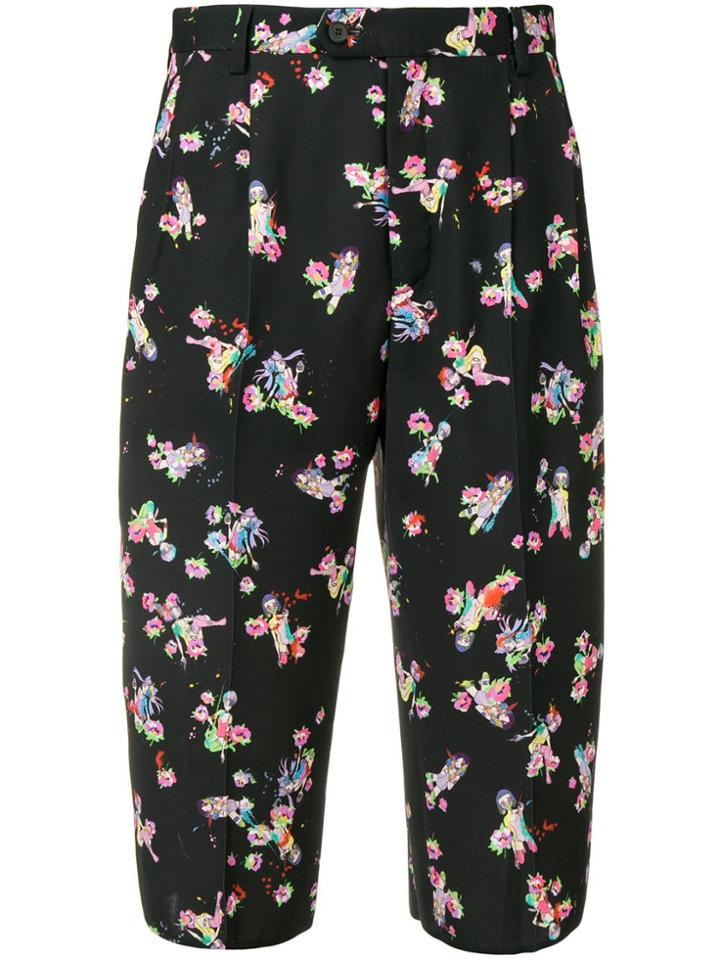 Maison Margiela Floral Print Bermuda Shorts - Black