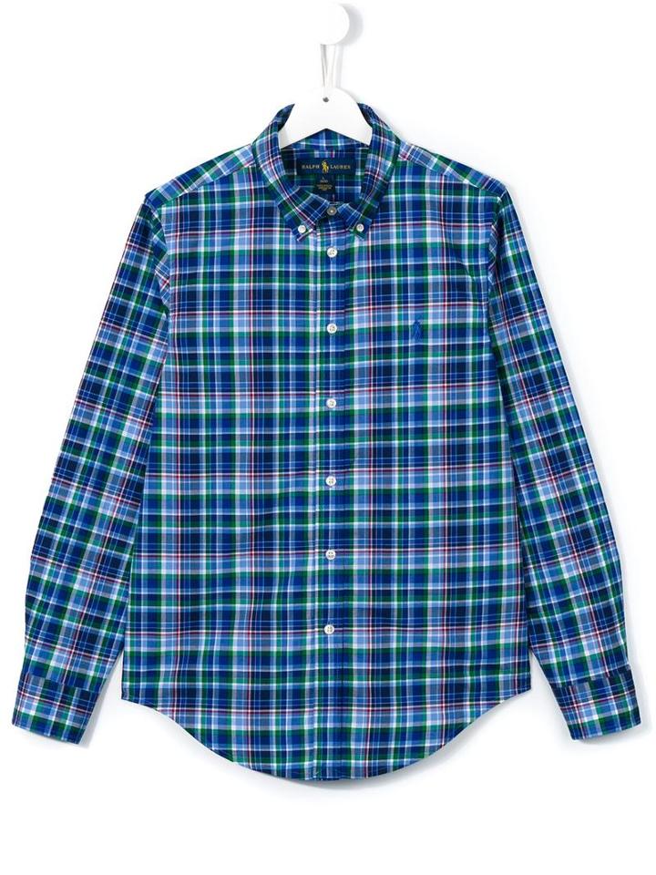 Ralph Lauren Kids Plaid Button Down Shirt, Boy's, Size: 14 Yrs, Blue