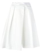 Jil Sander - Pleated Asymmetric Shorts - Women - Cotton/spandex/elastane - 32, White, Cotton/spandex/elastane