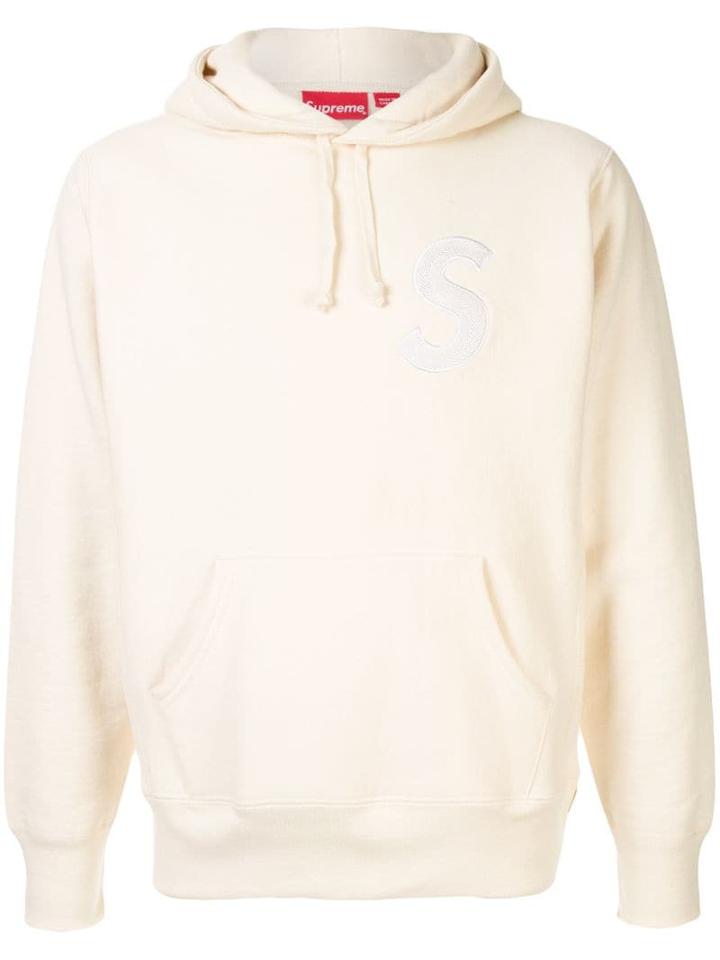 Supreme S Logo Hooded Sweatshirt - White