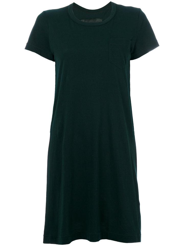 Sacai - Knitted Shift Dress - Women - Cotton/polyester/cupro - 1, Green, Cotton/polyester/cupro