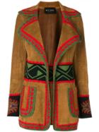 Etro Embroidered Leather Jacket - Brown
