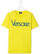 Young Versace Teen Printed Cotton T-shirt - Yellow