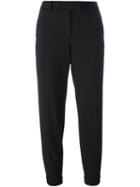Alberto Biani Cropped Trousers, Women's, Size: 48, Black, Cotton/spandex/elastane/virgin Wool