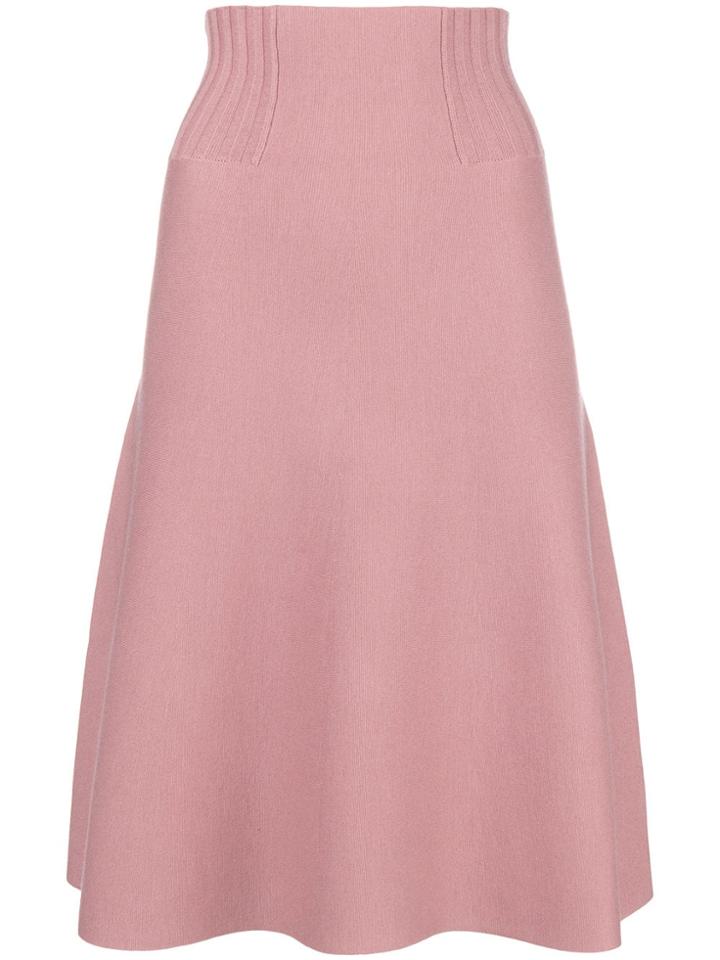 Dorothee Schumacher Ribbed Knit Midi Skirt - Pink & Purple