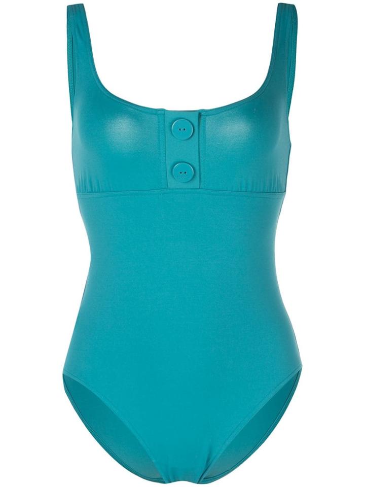 Eres Button Detail Swimsuit - Blue