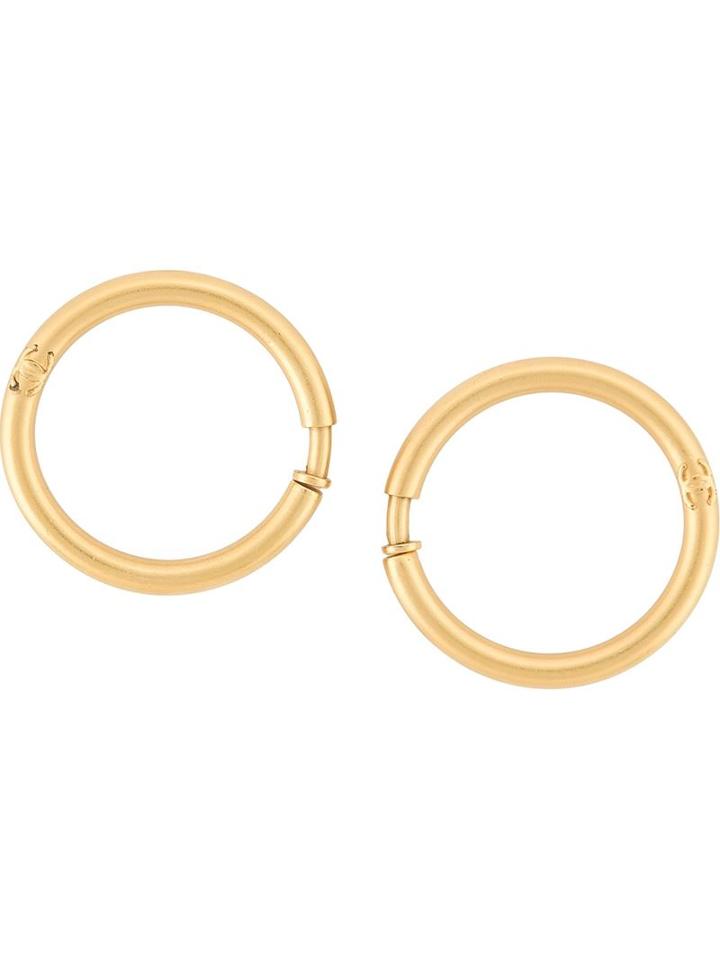 Chanel Vintage Hoop Earrings, Women's, Metallic