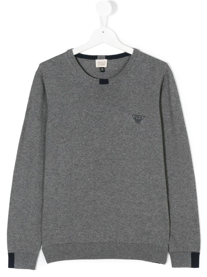 Armani Junior - Classic Logo Pullover - Kids - Cotton/wool - 14 Yrs, Grey