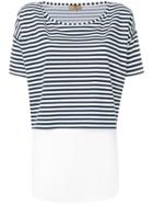 Fay Cropped Striped T-shirt - White