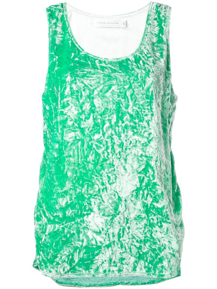 Victoria Beckham - Slit Sides Tank - Women - Silk/polyester/spandex/elastane/viscose - 10, Green, Silk/polyester/spandex/elastane/viscose
