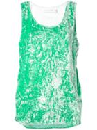 Victoria Beckham - Slit Sides Tank - Women - Silk/polyester/spandex/elastane/viscose - 10, Green, Silk/polyester/spandex/elastane/viscose