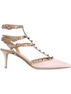 Valentino Rockstud Pumps, Women's, Size: 37, Pink/purple, Leather/metal
