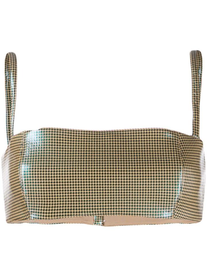 Rokh Houndstooth Crop Top - Metallic