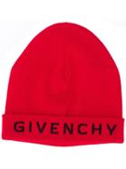 Givenchy Logo Printed Beanie - Red