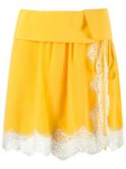 Talie Nk Lace Details Skirt, Women's, Size: 36, Yellow/orange, Silk