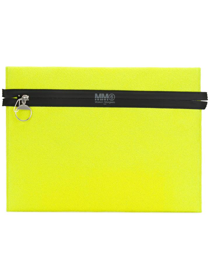 Mm6 Maison Margiela Zip Flat Clutch - Yellow & Orange