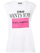 Dolce & Gabbana Logo Print Tank Top - White