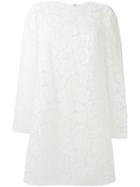 Valentino Floral Lace Dress, Women's, Size: 42, White, Cotton/viscose/polyamide/spandex/elastane