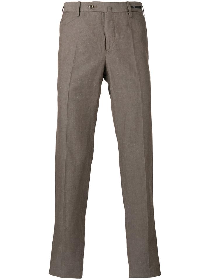 Pt01 Slim Fit Chino Trousers, Men's, Size: 50, Grey, Cotton/linen/flax