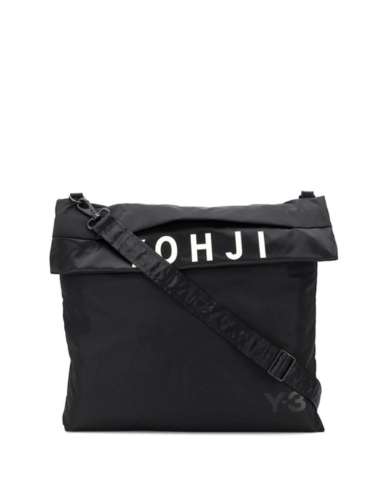 Y-3 Logo Print Shoulder Bag - Black