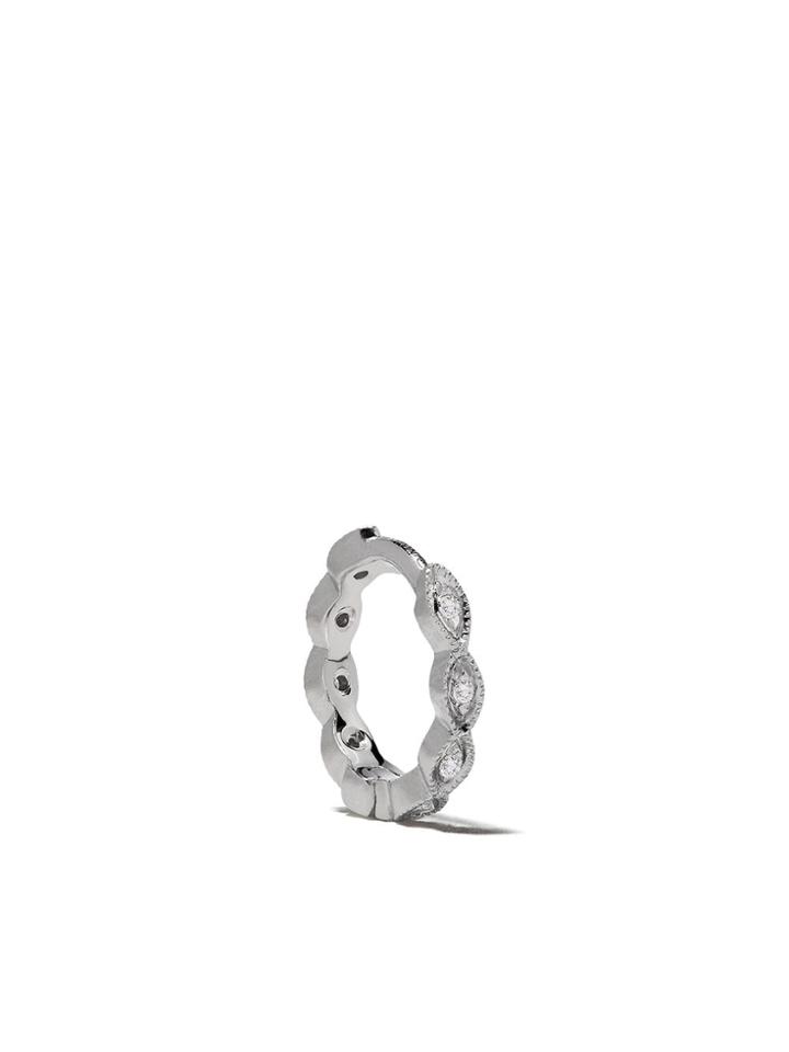 White Bird 18kt White Gold Diamond Maurine Hoop Earring