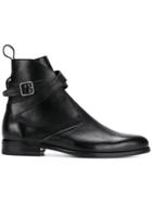Saint Laurent Dare Strap Detail Ankle Boots - Black