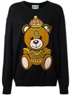 Moschino Bear Print Sweatshirt, Women's, Size: Large, Black, Cotton