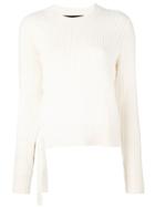 Proenza Schouler Lace-up Detail Jumper, Women's, Size: Small, White, Spandex/elastane/cashmere/wool
