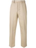 Ami Alexandre Mattiussi Belted High-waisted Trousers - Nude & Neutrals