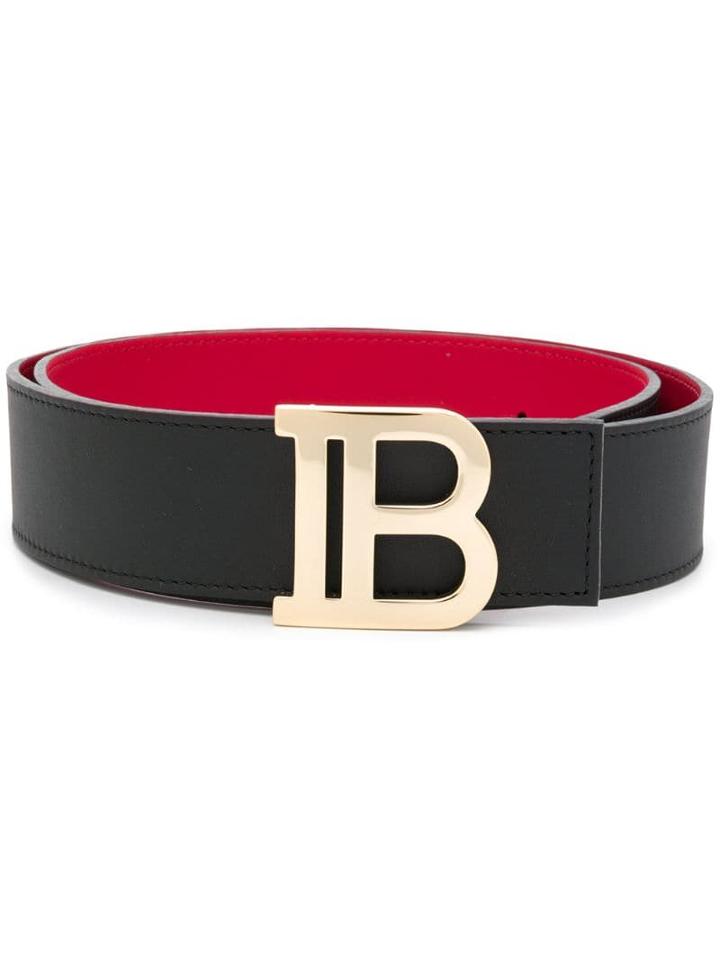 Balmain Reversible Logo Belt - Black