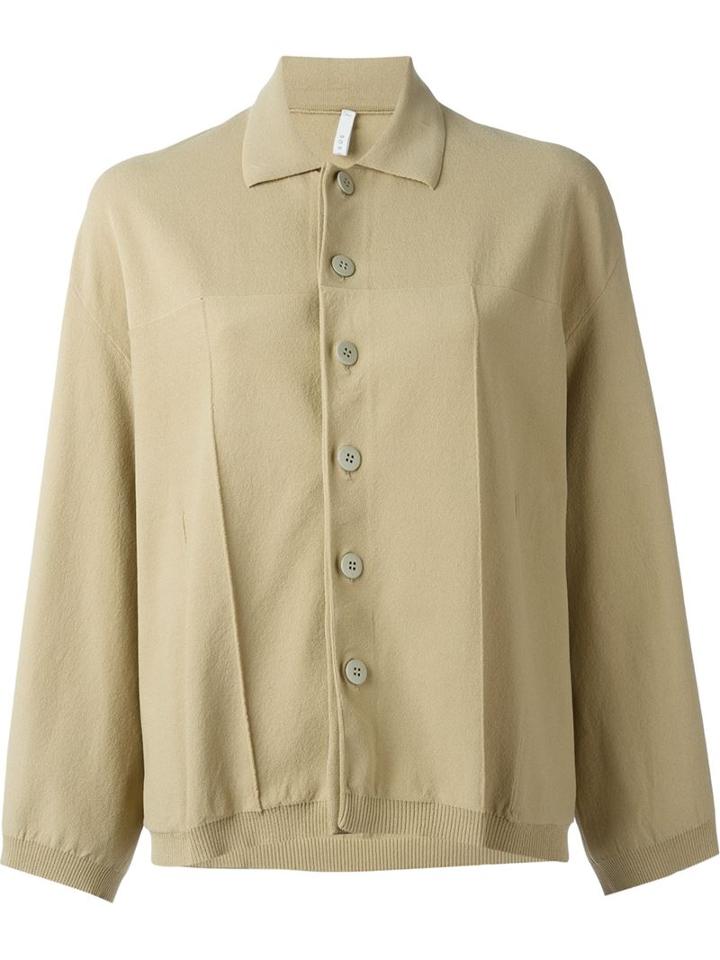 Boboutic Classic Collar Knit Jacket, Women's, Size: M, Nude/neutrals, Viscose/polyester