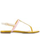 Emilio Pucci Colour-block T-bar Sandals - Metallic