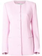 Off-white Round Neck Fitted Jacket - Pink & Purple