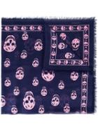 Alexander Mcqueen Skull Print Scarf, Women's, Pink/purple, Modal/silk