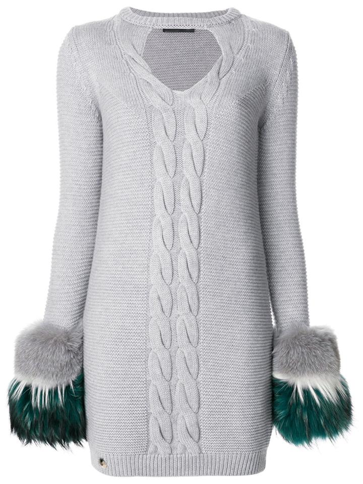 Philipp Plein Kiss Round Sweater Dress - Grey