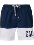 Calvin Klein Jeans Colour-block Logo Swim Shorts - Blue