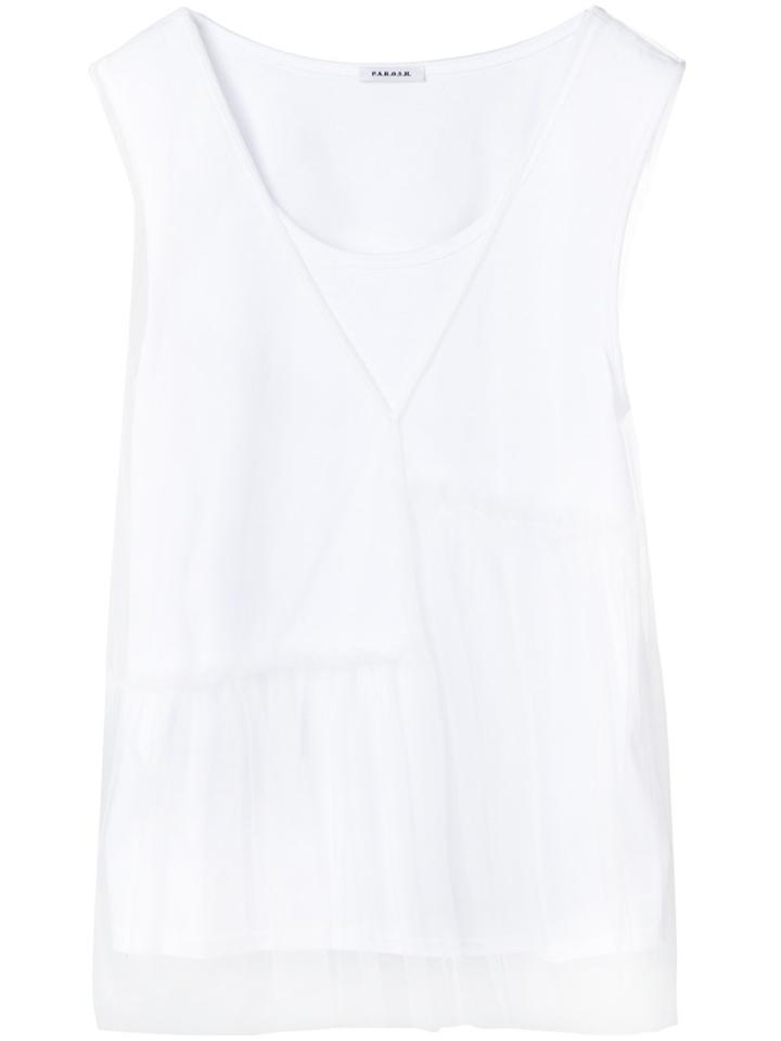 P.a.r.o.s.h. Layered Tulle Top - White