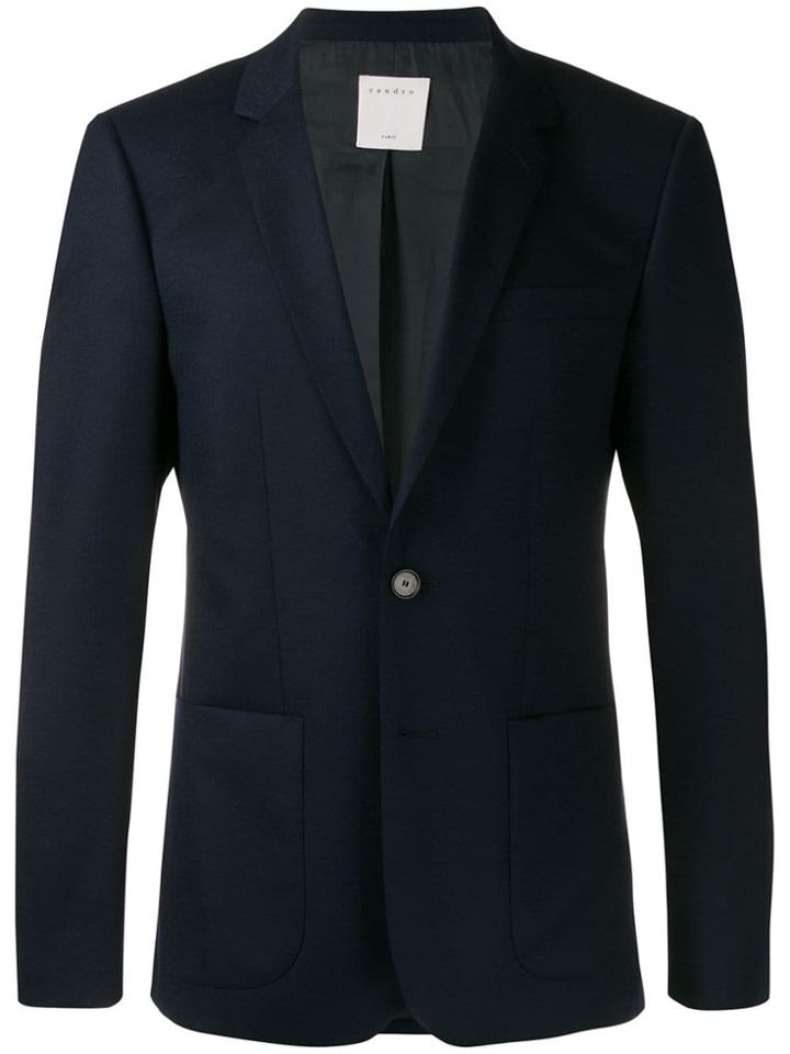 Sandro Paris Single-breasted Blazer - Blue
