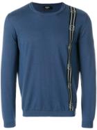 Fendi Contrast Panel Pullover - Blue