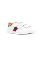 Gucci Kids Fur Lined Sneakers - White