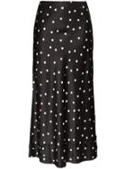 Lee Mathews Talulah Polka-dot Silk Midi Skirt - Black