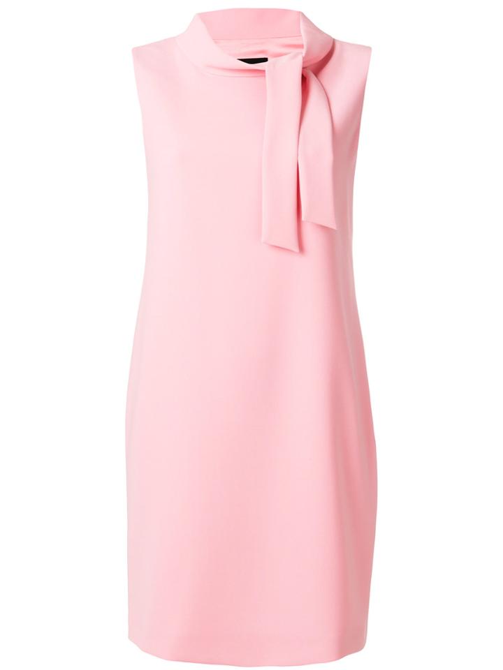 Boutique Moschino Wrap Neck Shift Dress - Pink & Purple