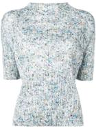 Pleats Please By Issey Miyake Speckled Print Top - Blue