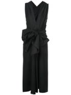 Tome V-neck Bow Dress - Black