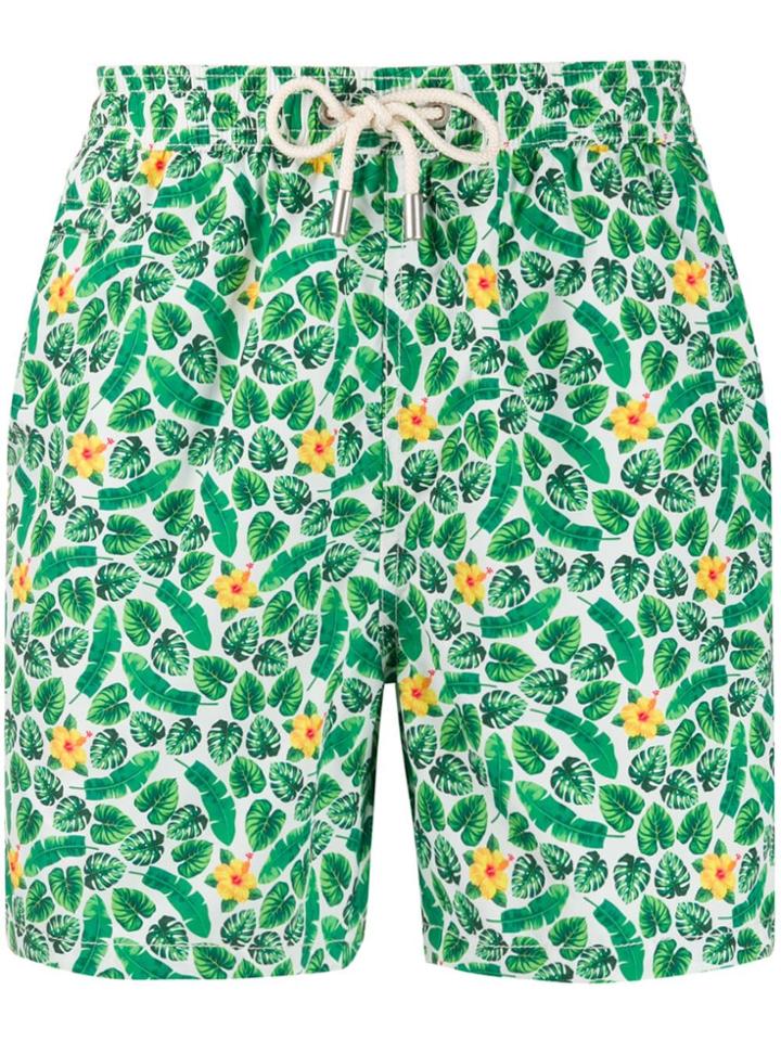 Mc2 Saint Barth Ibiscus Print Swim Shorts - Green