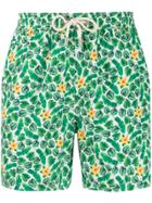 Mc2 Saint Barth Ibiscus Print Swim Shorts - Green