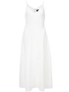 Christian Siriano Spaghetti Strap Flared Dress - White
