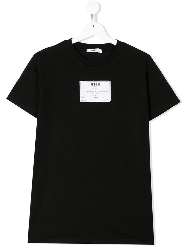 Msgm Kids Teen Patch 1977 T-shirt - Black