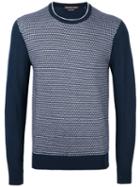 Michael Kors Diamond Patterned Jumper, Men's, Size: Xxl, Blue, Merino